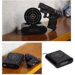 Target Wake Up Alarm Clock: Gunshot Alarm, Customizable Sound, 12-Hour Display, 2 Modes, 2 Game Modes, Battery/USB Powered, Novelty Gift
